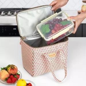 캠핑 소풍 보온 보냉 가방 아이스 쿨러 백 레드 튤립은박 도시락 런치 직장인 쿨링 이유식보냉
