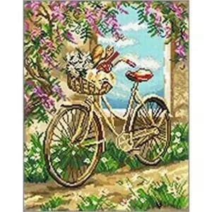 귀여운 DIY 보석십자수 풍경 자전거여행 40X50액자 취미생활 패키지 비즈 반짝이