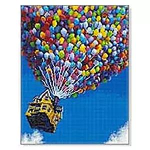 DIY 풍경시리즈 보석십자수 업 (풍선과 집) 40X50액자 취미생활 패키지 비즈 반짝이