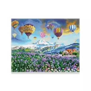 DIY 보석십자수 풍경 새벽 열기구 여행 40X50액자 취미생활 패키지 비즈 반짝이