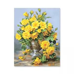 DIY 보석십자수 정물 노란 장미의 향기 40X50액자 취미생활 패키지 비즈 반짝이