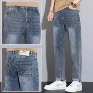 팬츠 캐주얼 청바지 트렌드 봄가을 프리미엄 긴 남자배기바지 스판 9부 ible3