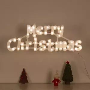 은하수LED 메리 크리스마스 글자 웜색전구(점멸)파티장식조명 가랜드 벽가 전가 조명