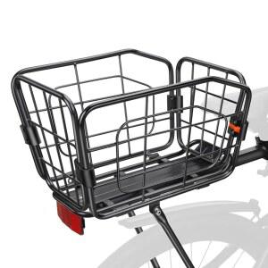 온비안 리어 바이크 랙, 알루미늄 합금 바이크 화물 랙, 22L 대용량 자전거 바구니, 접이식 및 탈착식, 165파운드 하중