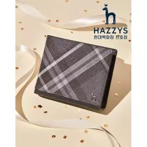 백화점정품 헤지스 남성 지갑 선물 [헤지스] HJWA6E866BK [DUBLIN] 블랙 체크 가죽 2단 반지갑 핸드백 HJWA