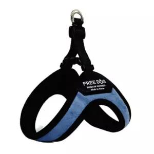 강아지 원터치 가죽 가슴줄 세미블루 S 1P 하네스애견 산책 착용이편한 편리한 용품 반려