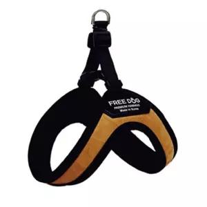 강아지 원터치 가죽 가슴줄 카멜 M 1P 하네스 산책애견 착용이편한 편리한 용품 반려