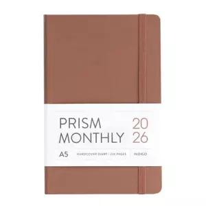 인디고 다이어리 2026 프리즘 A5 먼슬리 스케줄러 (날짜형 25절 월간) (모카무스) 스케쥴 26년도 플래너수