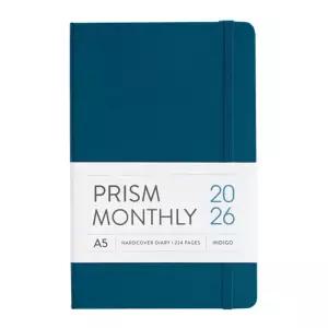 인디고 다이어리 2026 프리즘 A5 먼슬리 스케줄러 (날짜형 25절 월간) (피콕블루) 스케쥴 26년도 플래너수