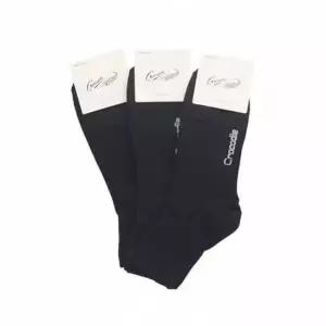 [패션] 크로커다일 남성 무지 중목양말 블랙 3켤레 단색 패션 캐주얼 교복 사계절