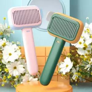 강아지 원터치 소프트 털갈이 그루밍 핀 빗 브러쉬 1P반려견슬리커 반려 관리 애견 애죽은 애슬리커 빗질