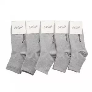 [패션] 크로커다일 남성 무지 중목양말 그레이 5켤레 단색 패션 캐주얼 교복 사계절