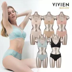 비비안 여성 속옷 브리프 스포츠브라 라이크라 더블 리프팅 노와이어 브라팬티세트 5세트