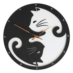 블랙앤화이트 고양이 벽시계 (Black White CAT Clock)인테리어소품 바늘 무소음 에코보드 핸드메이드 입체