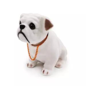 자동차 강아지 흔들이 인형 장식품 노호혼 불독태양열 노호 차량 용소품 인테리어 악세사리 실내용품