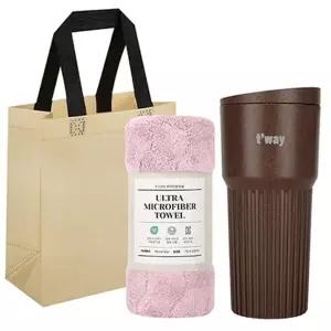 커피가루 모나코 텀블러 + 타올 선물세트판촉사은품 개인 사무실물컵 디자인 행사