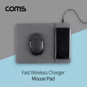 Coms 고속 무선충전 마우스패드대 컴퓨터받침 PC 사무용 용받침 받침대 거치 거치대