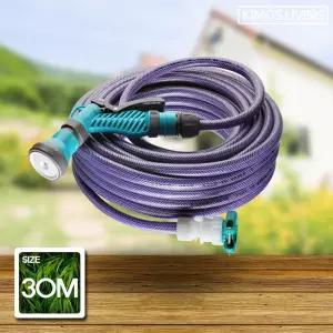 (키모스)무독 고급형 호스세트30M 물호스 분사기 호스 말랑 청소용 호스릴 수도 원예 원예용 고압
