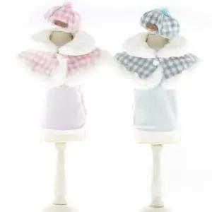 귀여운 데일리 캐주얼 강아지 산책 퍼 망토 스타일