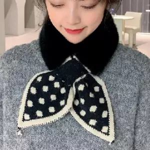 여성 페이크 퍼 머플러 리본 겨울 밍크 목도리 스카프스카프 데일리 니트 용목도리 방한 워머 목토시