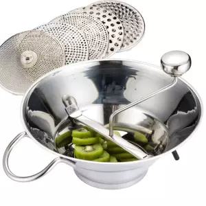 그라인더 수동 스테인리스 야채 감자 과일 퓨레 소스 믹서 분쇄기 주방용 다용도 조리도구