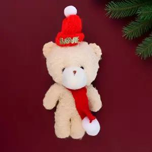 [별별창고] 크리스마스 곰인형 뽀글이베어 키링 모자
