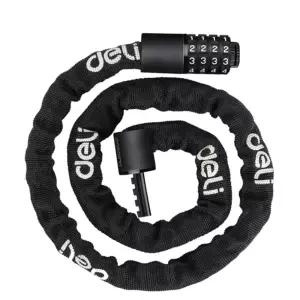 델리 4자리 비밀번호 체인잠금 자전거 열쇠 co-01329 (3B721)금장치 자물 키자 고리 다이얼 금좌