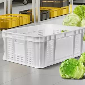 F플라스틱박스 2호 백색 컨테이너 다용도농산물바구니대형수납 운반상자 적층 사과 계육 사각 수확 양파 적