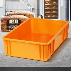빵상자 4호 플라스틱박스 노란 다용도 콘티 운반 적재컨테이너 바구니 과일 프라 이사 사각 손잡이 대형 이