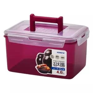 코멕스 뚜껑이 더 튼튼해진 김치통 마젠타 4.6L보관용기 손잡이 밀폐 주방 플라스틱 일반밀폐 반찬 핸디