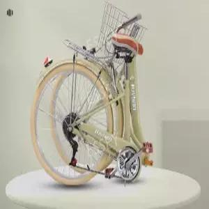 접이식 폴딩 자전거 클래식 출퇴근용 휴대용 변속가능 미니 핑크