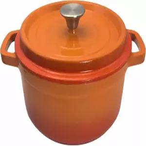 뚜껑 주황색 원형 4쿼트 내열 손잡이가 있는 에나멜 주철 더치 오븐 요리 베이킹(오렌지 24CM)용