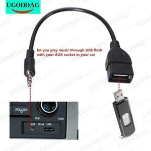 3.5mm 남성 오디오 AUX 잭-USB 2.0  A 여성 OTG 변환기 어댑터 케이블 DE08 드롭  컴퓨터 및 커넥터