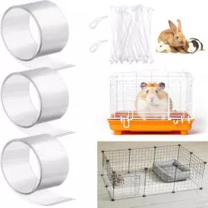 쥬에시카 3개 82.7 x 4.5 인치 기니 피그 케이지 라이너 클리어 컷테이블 크리터 미리 뚫린 구멍이 있는