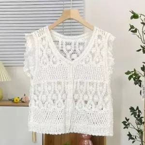 [라일리여성의류] Rly 여성 여름 크로셰 니트 조끼 화이트