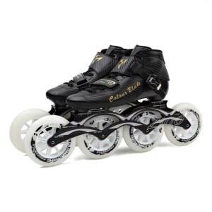 인라인 스케이트 롤러 슬라럼 컨트리 220 34 스피드 브레이드 바퀴 신발 검정 레이싱
