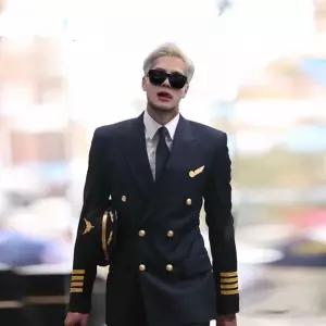 해군제복 군인 조종사 남자 연극 장교 재킷 멋진 제복