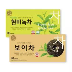 송원 우리차 현미녹차 100T 1개 보이차 100T 1개 티백
