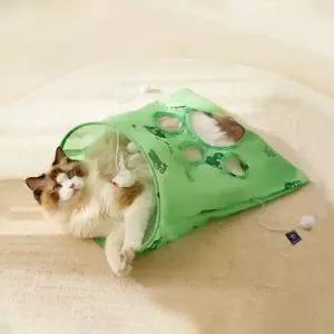 딩동펫 고양이 장난감 숨숨집 바스락 애니멀 주머니 그린