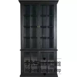 진열장 엔틱 레트로 원목 수납장 빈티지 그릇장 장식장