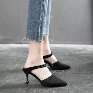수제화 버클스트랩힐 미들힐 샌들 발목끈구두 여성 패션