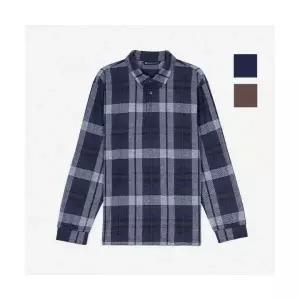 브랜드정품 뱅뱅 BANGBANG 공용 체크 자카드 카라 긴팔티(NTL656) 307078