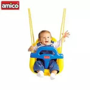 아미코 안전 그네 노랑 그네봉 포함/가정용/재밌는/장난감/야외/실내/흔들/어린이/놀이/기구/아기/유아