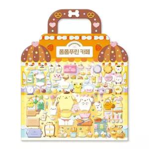 피티엘 산리오 입체 가방 스티커 폼폼푸린 카페/유치원/여아/스티커북/말랑/다꾸/칭찬/캐릭터/꾸미기/데코