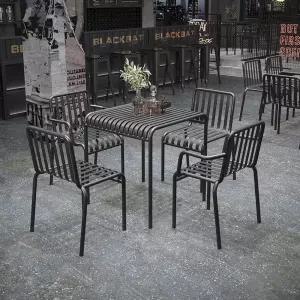 블랙철제테이블 야외의자세트 야외용 옥외 카페테라스 펜션