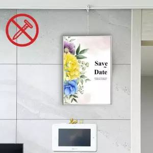 DAYA 무타공 와이어 액자걸이 못없이 액자걸기 액자레일 걸이 세트