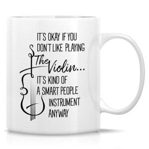 [미국배송] 레트리즈 재미있는 바이올린 머그 선물 연주자 음악 악기 11온스 세라믹 커피 - 선생님 친구 동료를 위한 사카즘 비꼬는 동기 부여 생일 그녀의 엄마
