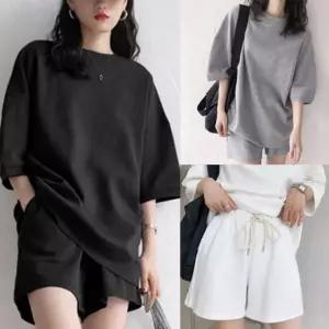 여름 반팔반바지세트 데일리룩 무지 반팔 트레이닝복