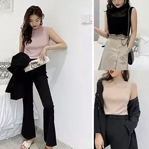 가을 이너 얇은 반목 목폴라 나시 민소매 (KYR-WFFT95G)