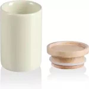 Sweejar Kitchen 세라믹 식품 저장 용기 분쇄 커피 차 설탕 향신료 등을 제공하기 위한 밀폐형 나무 뚜껑이